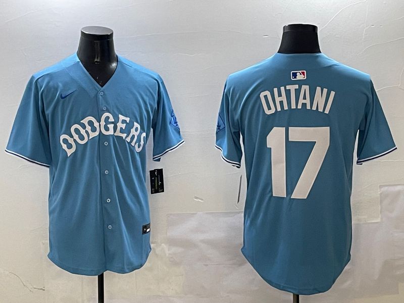 Men Los Angeles Dodgers #17 Ohtani Light Blue Throwback Game 2025 Nike MLB Jersey style 19->los angeles dodgers->MLB Jersey